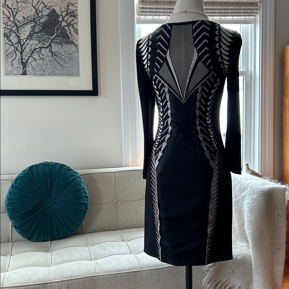 Karen Millen Illusion Neckline & Back Tribal Embroidery Dress - Picture 6 of 8